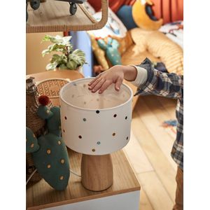 Bedlampje met geborduurde stippen beige /meerkleurig