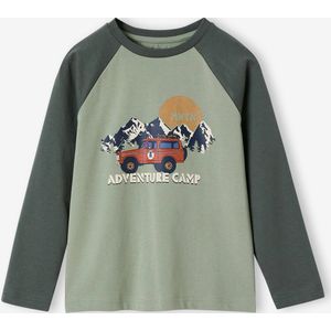 Oeko-Tex - Grafisch Jongens-T-shirt - Kaki - Raglanmouwen