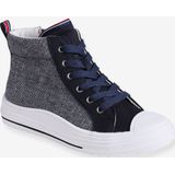 Vertbaudet - Hoge Sneakers - Jongens - Comfortabel Ontwerp - Met Veters en Rits