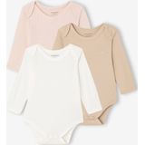 Vertbaudet - Set van 3 - Rompertjes - Effen - 100% Biologisch Katoen