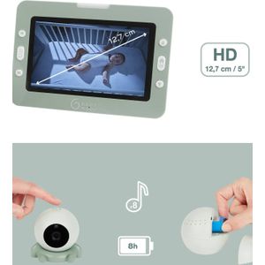 Mobiele babyfoon met camera YOO GO+ HD BABYMOOV groen