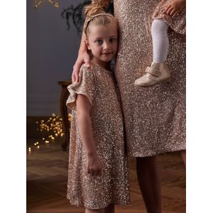 Feestelijke meisjesjurk met pailletten goud