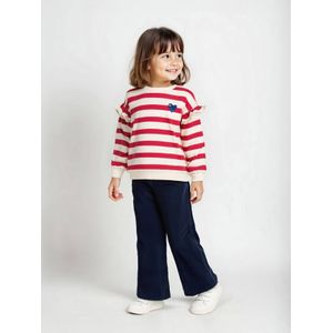 Ruime ribfluwelen paperbag-stijl broek voor meisjes marineblauw