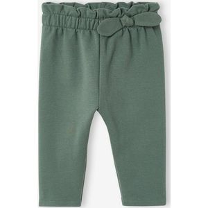 Molton babybroek met elastische taille flesgroen