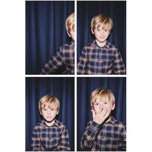 Flanellen geruit jongensoverhemd marineblauw, geruit