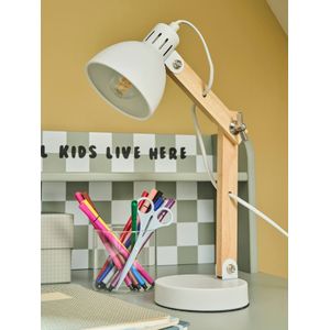 Tafellamp hout 22cm Tricia Hout open - Lampenshop Hilversum