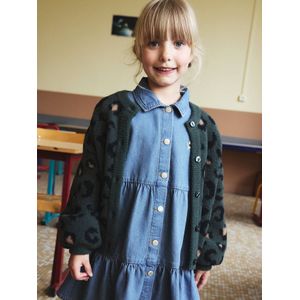 Vestje van schuimbreisel met dierenmotief voor meisjes groen