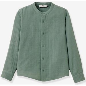 Hemd van katoengaas voor jongens CYRILLUS blauwgroen