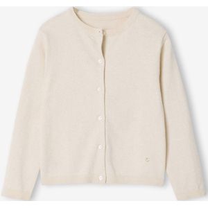 Meisjesvest Basics van fijn breisel gemêleerd beige