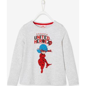 Miraculous meisjes t-shirt met lange mouwen porseleingrijs met animatie