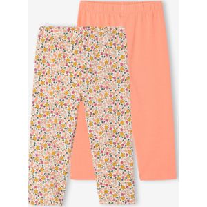 Set van 2 korte meisjesleggings ecru