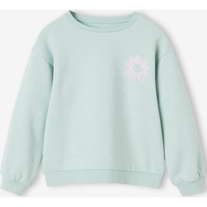 Basic meisjessweater met motief hemelsblauw