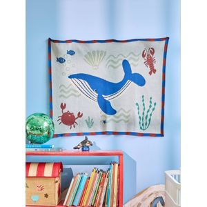 BLUE OCEAN RICE - Gebreide Deken - Hemelsblauw - Katoen