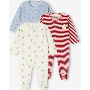 Set van 3 babyslaappakjes voor pasgeboren in fluweel / velours nachtblauw