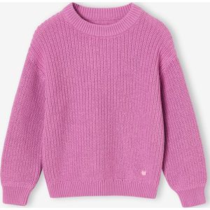 Trui met Engels breiwerk meisjes paars