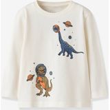 NAME IT - NMMVICTOR - T-shirt - Ecru - Lange Mouwen - 100% Katoen