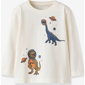 NAME IT - NMMVICTOR - T-shirt - Ecru - Lange Mouwen - 100% Katoen