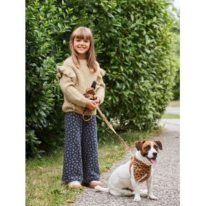 Wijde fleece legging voor meisjes marineblauw