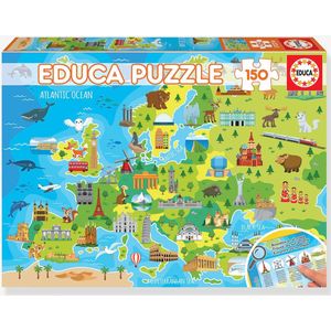 Puzzel van 150 stukjes Europa EDUCA bunt
