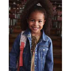 Jeansjas voor meisjes middenblauw