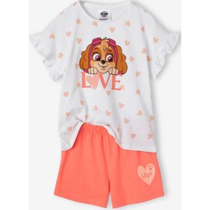 Tweekleurige pyjamashort meisjes Paw Patrol koraal