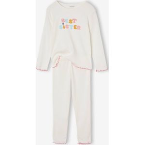 Meisjespyjama van geribd jersey Best Sister ecru
