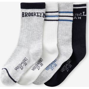 Set van 5 paar sportsokken voor jongens grijs