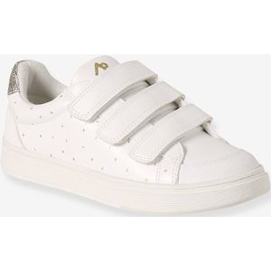 Baskets met klittenband voor kinderen wit, bedrukt