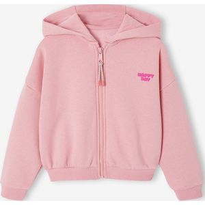 Korte meisjessweater met rits rozen