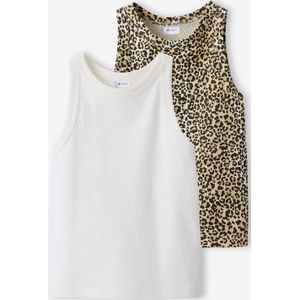 Set van 2 sweaters met Amerikaanse armsgaten voor meisjes JONEN beige