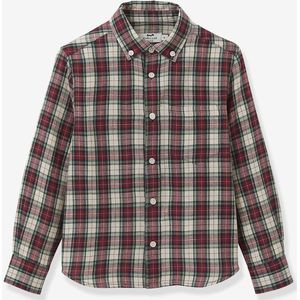 Geruit flanellen hemd voor jongens CYRILLUS rood, geruit