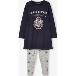 Meisjesset nachthemd + legging Harry Potter marineblauw