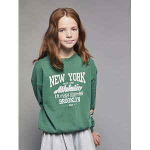 Sweater met New York-motief voor meisjes JONEN engels groen