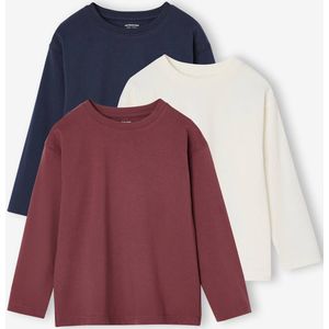 Set van 3 effen T-shirts terracotta