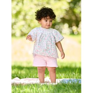 Babyshort met gebloemde riem lila