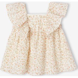 Babyceremoniejurk - Gedrukte Bloemenmotieven - 100% Katoenen Voile