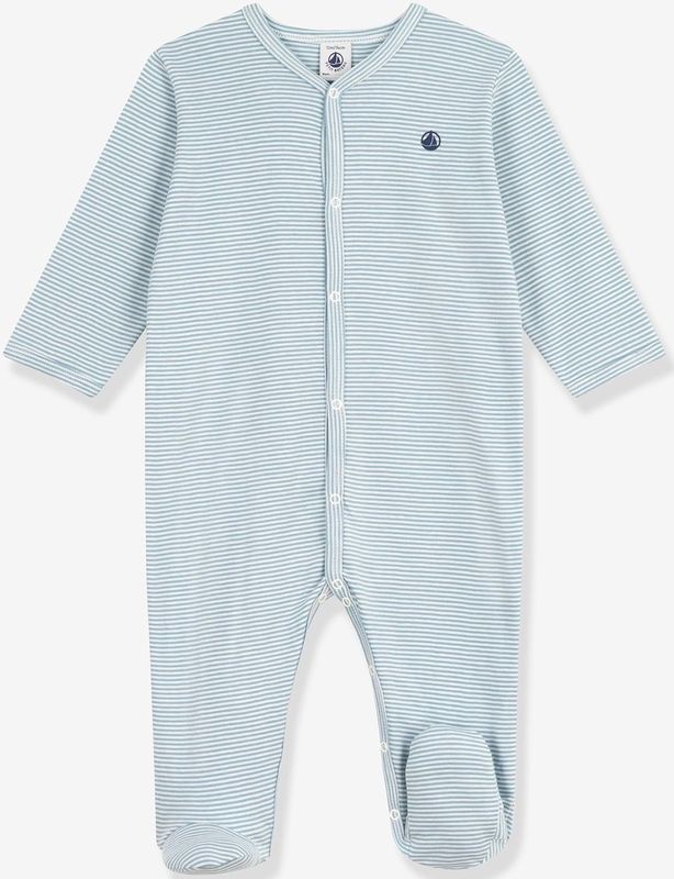 PETIT BATEAU - Pyjama - Grijs - Katoen - Ribfluwelen Strepen