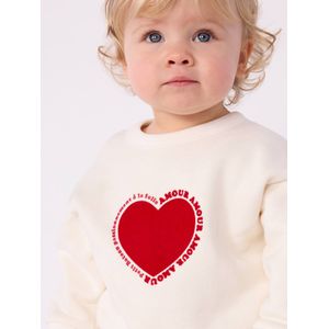 Baby sweater van fleece met hartmotief PETIT BATEAU ecru