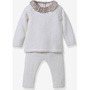 Gebreide babyset kraag van Libertystof CYRILLUS wit