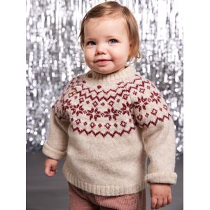Jacquard trui baby kerst capsule familie ecru
