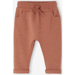 Babybroek uit molton voor jongens terracottategel