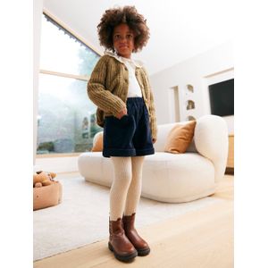 Short van velours met hartvormige zakken voor meisjes, gemakkelijk aan te trekken. marineblauw