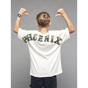 Oversized T-shirt Phoenix JONEN gemêleerd wit