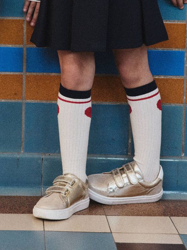 Leren Sneakers - Goud - Kleutercollectie - Met Klittenband