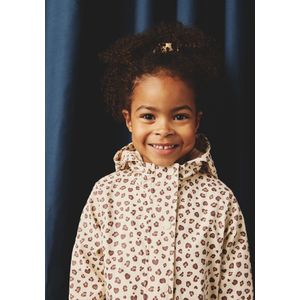 Bedrukte meisjesregenjas met capuchon vanille