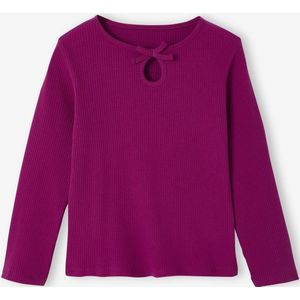T-shirt met lange mouwen voor meisjes donkerpaars