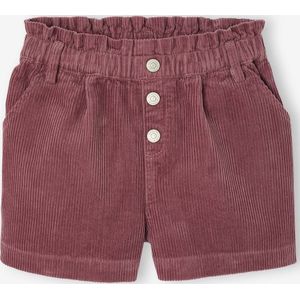 Fluwelen short met paperbag-vorm meisjes zachtpaars