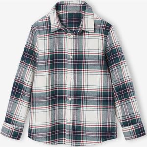 Geruit flanellen hemd Kerstmis wit, geruit