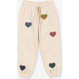 KONGES SLOJD - Joggingbroek - Beige - Fleece met Hartjesmotieven