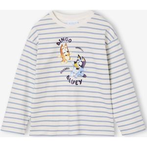 BLUEY unisex t-shirt met lange mouwen blauw, gestreept